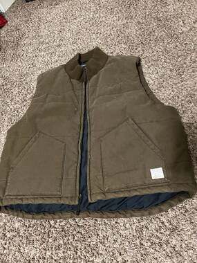 Vintage Polo Sport Ralph Lauren Workwear Canvas Quilted Puffer Vest Brown XXL